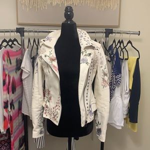 BlankNYC floral faux leather jacket